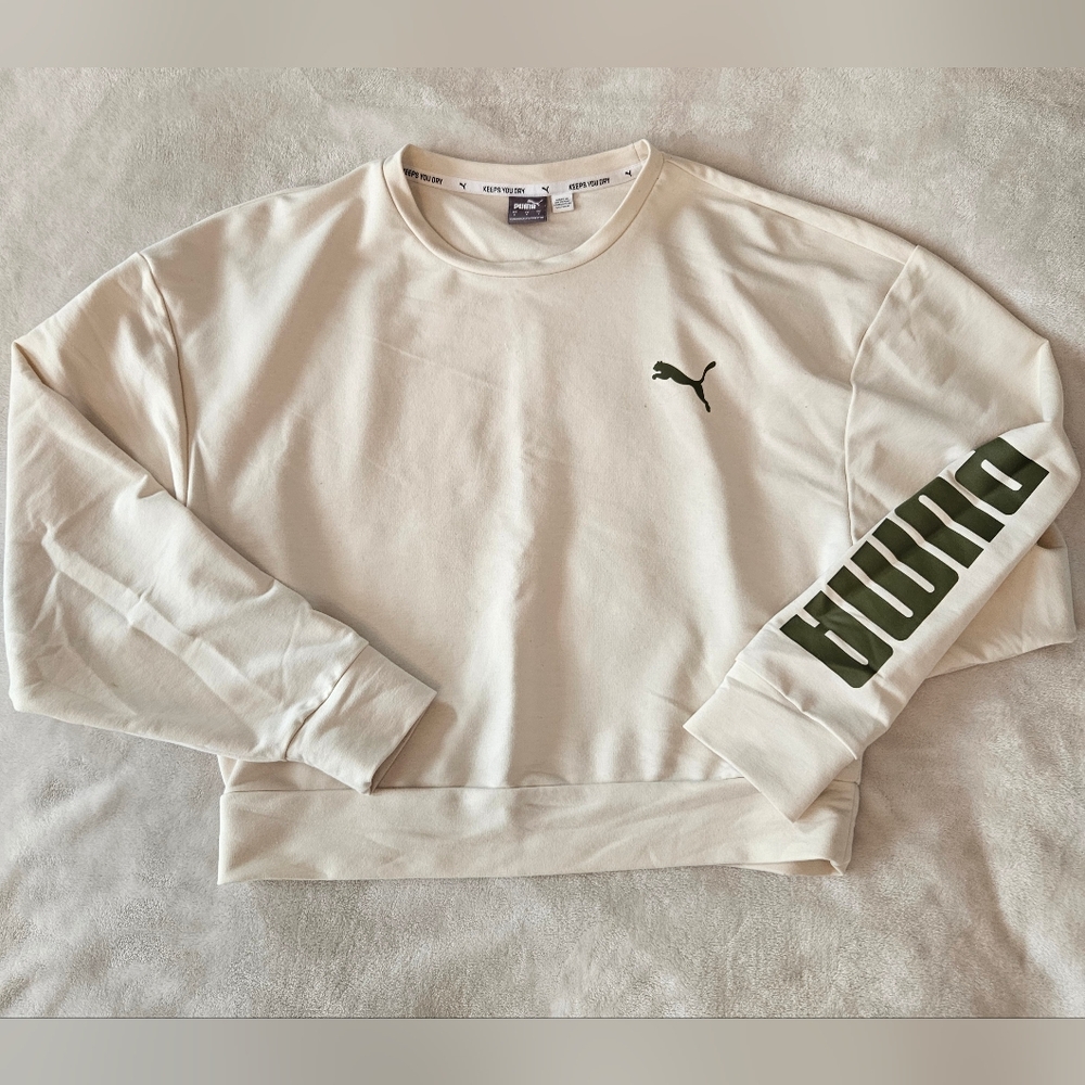 Puma Women's Off-White Crewneck Sweater